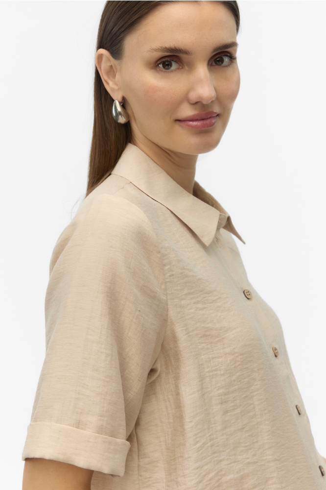 VMHEAVEN 2/4 SHIRT WVN GA 10324535 OATMEAL